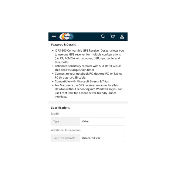 GPS Receiver Microsoft Pharos GPS-500! New Open Box. Retail $73! - Picture 4 of 4
